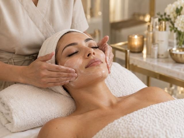 Relaxing professional facial treatment