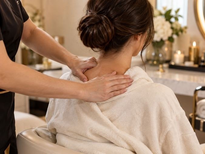 Relaxing professional back massage