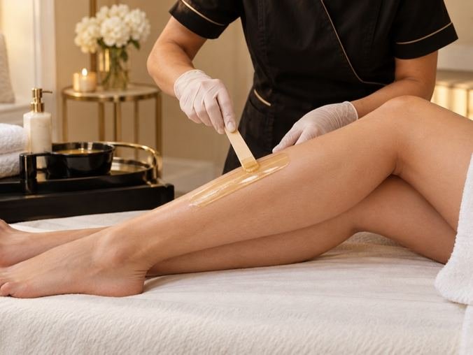 Professional salon body waxing treatment