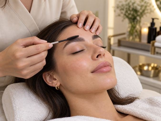 Professional brow lamination treatment