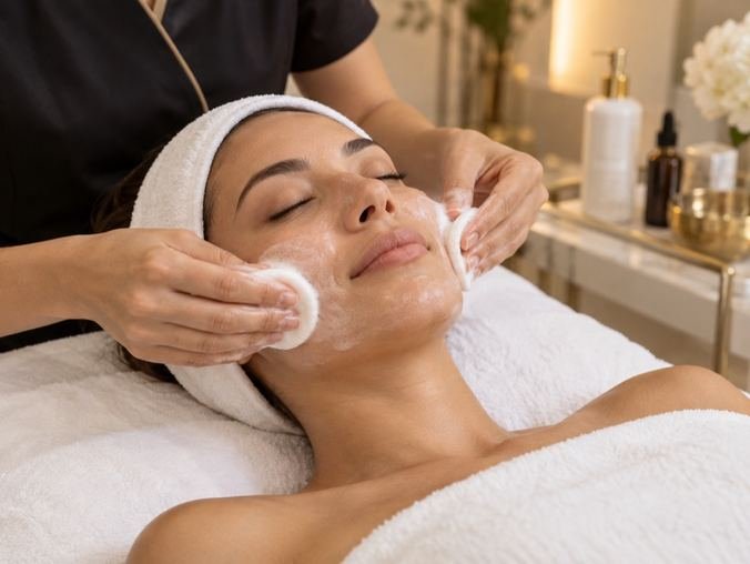 Relaxing professional facial treatment