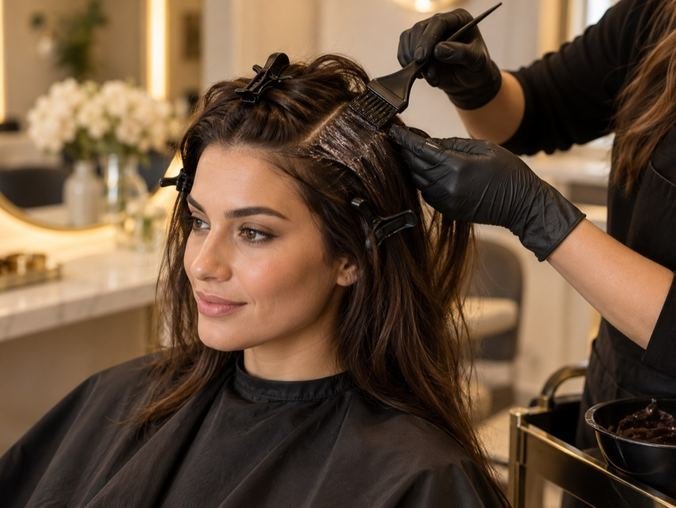 Professional hair colouring service