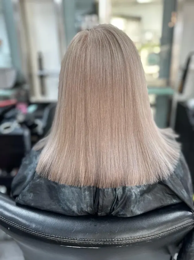 Precision pearl blonde bob haircut created at Naz Hair and Beauty