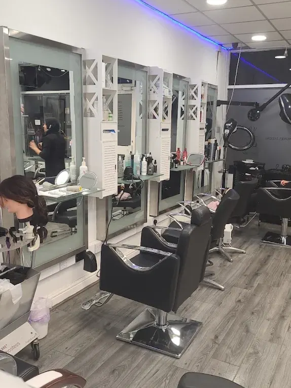 Styling stations and salon chairs inside Naz Hair and Beauty